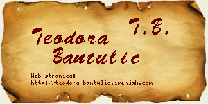 Teodora Bantulić vizit kartica